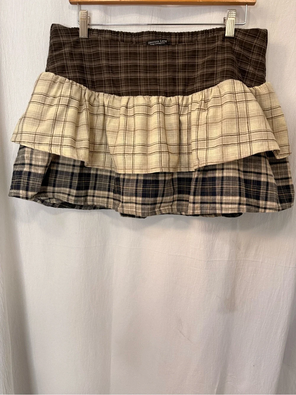 Emerson Lang Academia 3 Tier Plaid Skirt sz XL - Picture 1 of 6